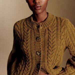 Sezane Andine Cardigan Sweater - Gold - Medium